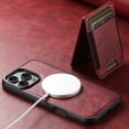 thumbnail image 5 of ELEHOLD Case for iPhone 12 Pro / 12 6.1",2 in 1 Detachable Magnetic Leather Wallet Case with Card Holder Kickstand,Red, 5 of 9