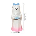 thumbnail image 3 of Gradient Resin Ghost Figurine Assorted Styles Freestanding Desktop Ornament With Bow Witch Hat Snack Detail For Halloween Shelf Office Indoor Seasonal Home Decor.A, 3 of 8