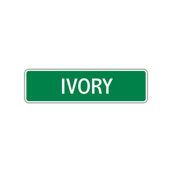 Ivory Girls Children Name Letter Printed Plaque Decoration Novelty Label Indoor Outdoor Unique Wall Unique Aluminum Metal Sign 4"x13.5"