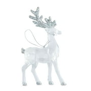 Holiday Time 5inch Acrylic Clear Reindeer Hanging Ornament