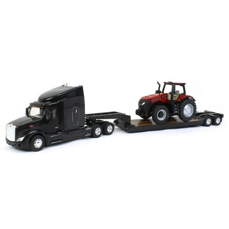 ERTL ERT47369 1-32 Scale Peterbilt 579 Tractor with Lowboy Trailer & Case IH Magnum 380