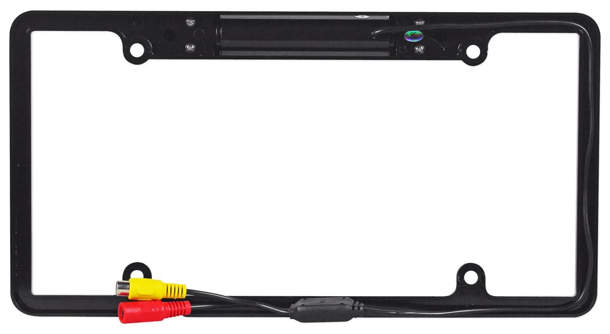 Rockville RBC6B Black Metal IR Night Vision Car License Plate Backup