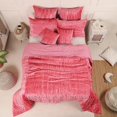 thumbnail image 5 of DecorAvenue Ultra-Luxe Crushed Velvet Duvet Cover Set, Boho Bedding Comforter Donna Cover Set, Full / Double Size 3 Pieces Set 1 Comforter Cover and 2 Pillow Shams Pink Color, 5 of 6
