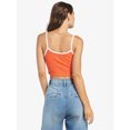 thumbnail image 5 of Roxy Women's Retro Surf Muscle Cropped Ribbed Sleeveless Tank Top Tee T-Shirt (XX-Large, Orange/White), 5 of 6