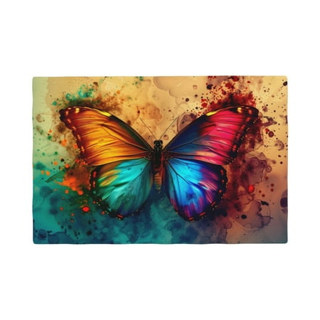

Placemats Set of 4 Vibrant Rainbow Butterfly A Place mats for Dining Table Indoor/Outdoor Cute Heat Resistant Washable Table Mats(18 x 12 )