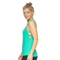 thumbnail image 2 of Expert Brand USA-Made Women's MoCA Cotton Blend Lattice Tank Top, Bright Teal, Large, 2 of 5