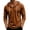Brown#20615BB, variant on Men’s 3/4 Sleeve V-Neck Hooded T-Shirt Drawstring Lightweight Hoodie Shirts for Men Soft Summer Fall Mens Sweatshirt Blue M