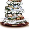 thumbnail image 3 of The Bradford Exchange Thomas Kinkade Wonderland Express Christmas Tree Decoration With Santa Sleigh Topper Lights Moving Train and Music With 8 Beloved Xmas Carols 16"-Inches, 3 of 7