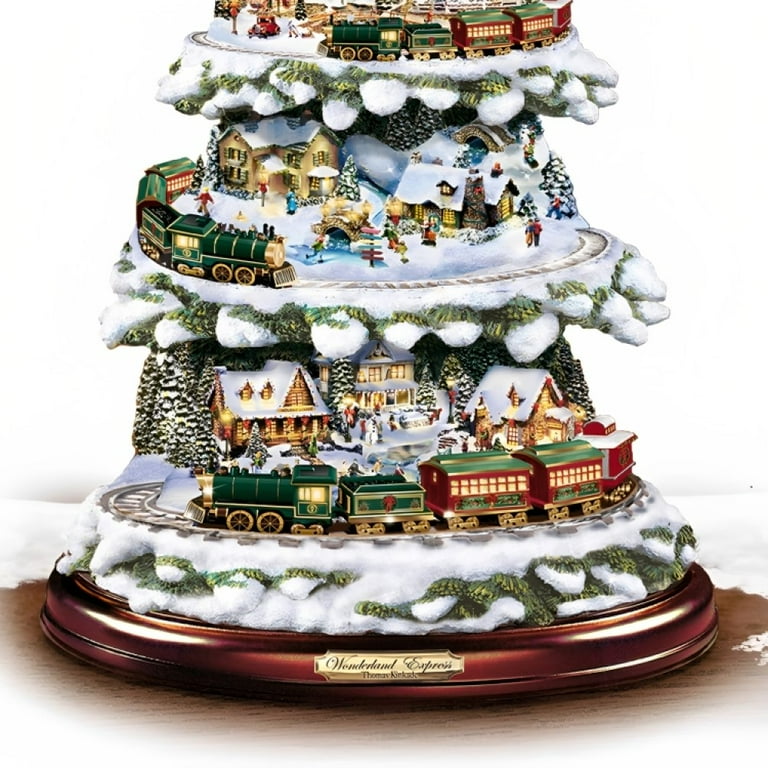 トーマスキンケード氏監修　ワンダーランドエクスプレスクリスマスツリー Amazon.com: Thomas Kinkade Animated Tabletop Christmas Tree