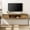 Beige, variant on Sliding Barn Door Floating TV Stand with Charging Station,White