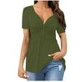 thumbnail image 2 of Aloohaidyvio Tops for Women,Womens Casual V-Neck Bow Sexy Short-Sleeved T-Shirt Top, 2 of 6