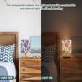 thumbnail image 5 of Rose Flowers Purple Bedside Table Lamp LED Warm Lights with USB Charging Port Retro Cylinder Desk Lamps, 5 of 7