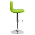 thumbnail image 3 of Contemporary Green Vinyl Adjustable Height Barstool with Horizontal Stitch Back and Chrome Base, 3 of 9