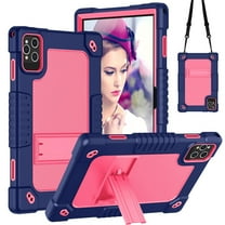 FIEWESEY For MEIZE D115 KADYBE D115 10.1 Inch Tablet Case & Shoulder Strap Kickstand Kids Friendly Case for ANTEMPER D106/Qukenk 2024/DOMATON D105/Relndoo YOBANSE T618/kimlok 10.1" Tablet - NavyPink