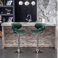 thumbnail image 3 of Velvet Upholstered Adjustable Swivel Barstool, Set of 2, 3 of 9