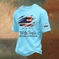 thumbnail image 2 of Mens Patriots Shirts Independence Day 250 Years Of America T Shirts Short Sleeve Crew Neck We the People Shirt American Flag Button Down Graphic Tees Light Blue L, 2 of 3