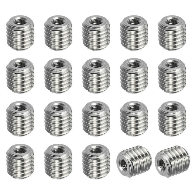 Unique Bargains Adaptateurs Filetage Manchon Réducteur Écrou M10x1.5 Mâle à M4x0.7 Femelle pour Réparer Insert Réducteur Vis 10mm 20 Pcs