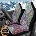 thumbnail image 2 of Uorisanigo Car Seat Covers, Premium 2-Pack Seat Covers Front Set, Plush Ethnic Flower Automotive Seats Cover, Fit for Most Cars SUVs Sedans, Soft Full Wrapping Edge Seats Cover, 2 of 7