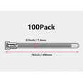 thumbnail image 2 of 100 Pack Reusable Cable Ties Black 400mm x 7.6mm Heavy Duty Strong Nylon Large Zip Ties 16 Inch Fold Thick Resolvable Plastic Ties, 2 of 4
