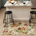 thumbnail image 5 of Fall Kitchen Rugs Set of 2,Pumpkin Maple Leaf Flower Autumn Thanksgiving Farmhouse Floor Mats and Rugs Non Skid Washable for Kitchen Home Decor (17"x47"+17"x30"), 5 of 6