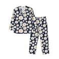 thumbnail image 1 of Balery Daisy Floral Pijama para Hombre de Dos Piezas con Manga Larga, Conjunto de Dormir y Descanso Suave con Bolsillos-Medium, 1 of 7