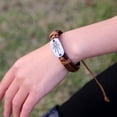 thumbnail image 4 of Hand-woven maple leaf leather bracelet with adjustable stretch vintage bracelet, 4 of 5