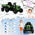 thumbnail image 5 of Xuanlur 24V Powered Ride on Tractor, 24 Volt Ride on Toys Car for Kids with Trailer, Max 5Mph, Remote Control, Music Player, Bluetooth, LED Light, 400W Power Car Wheels-Emerald, 5 of 6
