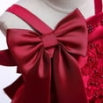 thumbnail image 5 of XIYON Girls Summer Dress Little Girls Off Shoulder Bow Evening Gown Princess Pageant Dress For Birthday Parties & Stage Performances 6-7 Years, 5 of 6