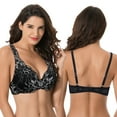 thumbnail image 4 of Curve Muse Women’s Plus Size Underwire Add 1+ Cup Push Up Mesh Lace Bra-2PK-Pom Pien Red,Black-36DD, 4 of 6