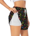 thumbnail image 3 of Lsque Berries Printed Women's Running Shorts with Liner Pockets,Elastic Quick Dry Workout Athletic Gym Yoga Shorts,Womens High Waist Shorts-X-Large, 3 of 9
