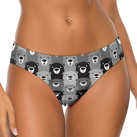 

Monochrome Bear Polar Bear Women s Thongs Sexy T Back G-Strings Panties Underwear Panty