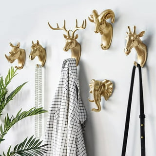 4 PCS Decorative Animal Hooks,Self Adhesive Wall Hanging Hooks