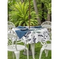 thumbnail image 3 of Outdoor Tablecloths with Umbrella Hole & Zipper, Green Grey Botanical Round Tablecloth 54 Inch, Watercolor Spring Floral Summer Leaf Waterproof Table Cloth, Patio/Pool/Picnic Table Covers, 3 of 8