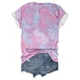 thumbnail image 4 of kingque Women Floral and Tie-Dye Print V Neck Short Sleeve Casual T-Shirt 2XS-8XL, 4 of 5