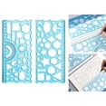 thumbnail image 2 of Geometric Ruler, Durable Stencils Drawing Template Supplies Measuring Mathematics Blue, 2 of 8
