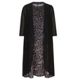 thumbnail image 4 of Fashion Women Casual Round Neck Sleeveless Dress Solid Coat Two-Piece Set 2 Piece Set Beach Sundress, 4 of 5
