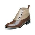thumbnail image 2 of 00026-249 Men Stacy Adams High Top Boot Madison Biscuit Toe Brown Taupe Side Zip, 2 of 8