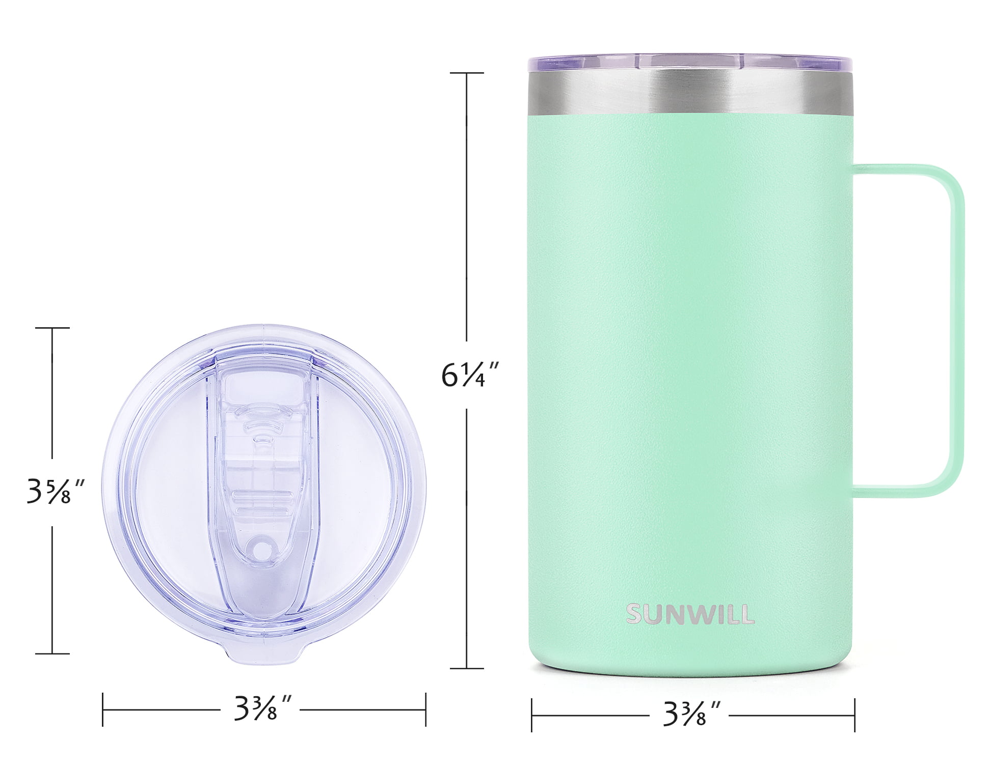 SUNWILL 20oz Tumbler with Lid, Stainless Steel Vacuum Insulated Double Wall  Travel Tumbler, Durable Insulated Coffee Mug, Powder Coated White, Thermal  Cup with Splash Proof Sliding Lid - Yahoo Shopping