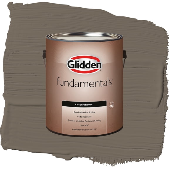 Glidden Fundamentals Granite / Brown, Flat Exterior Paint, 1 Gallon