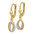thumbnail image 2 of 14k Two Tone Gold Drop Dangle Leverback Earrings, 2 of 7