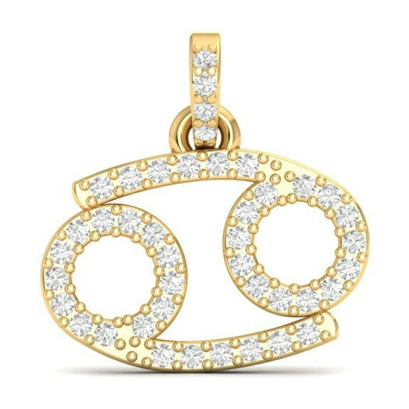 Cancer Zodiac Moissanite Pendant Necklace in 18kt Gold Over Sterling Silver