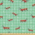 thumbnail image 2 of Ambesonne Ants Fabric by the Yard Upholstery, Small Animals with Antennas, 1 Yard, Mint Green and Dark Salmon, 2 of 5