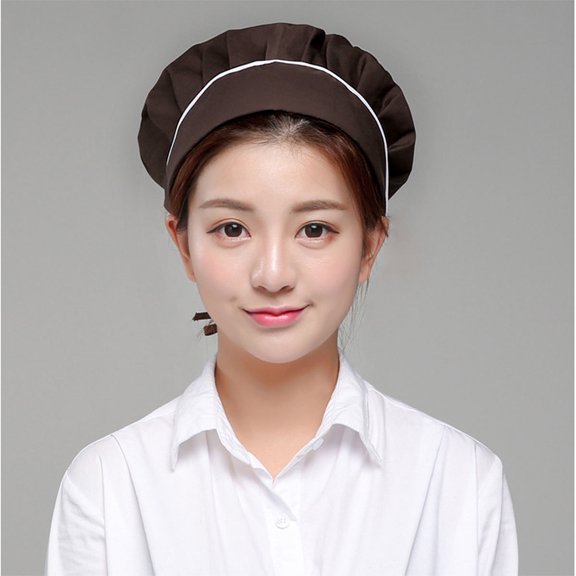FRCOLOR Hats for Women Strap-style Chef Hat Dustproof Chef Hat 26.5X16CM Coffee