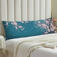 thumbnail image 2 of Cherry Blossoms Body Pillow Cover Pink Flowers Plum Branch Cherry Blossom Flower Long Pillow Case Protector with Zipper Decorative Soft Rectangle Bed Pillowcases for Bedroom,Couch 20"x54",Teal, 2 of 6