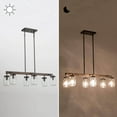 thumbnail image 6 of LNC 6-Light Farmhouse Matte Black and Bronze Wood Linear Maison Jar Glass Shape Chandelier for Dining Room, 6 of 12