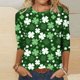 thumbnail image 1 of Fiudx Ofertas Del Día Blusa Holgada con Estampado de Pascua y Cuello Redondo Retro de Manga Tres Cuartos a La Moda para Mujer, 1 of 4