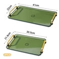 thumbnail image 3 of 2 Pack Small and Large Serving Tray with Handles Clear Jewelry Tray Valet Tray Plastic Serving Tray for Party, Kitchen, Bathroom, Dessert Table, Cupcake Display-Green, 3 of 5