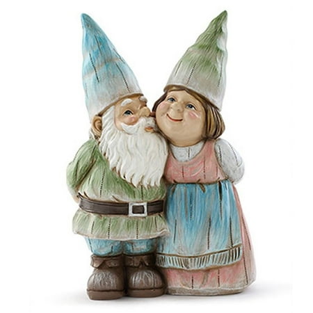 Standing Gnome Couple Pastel Garden Statue