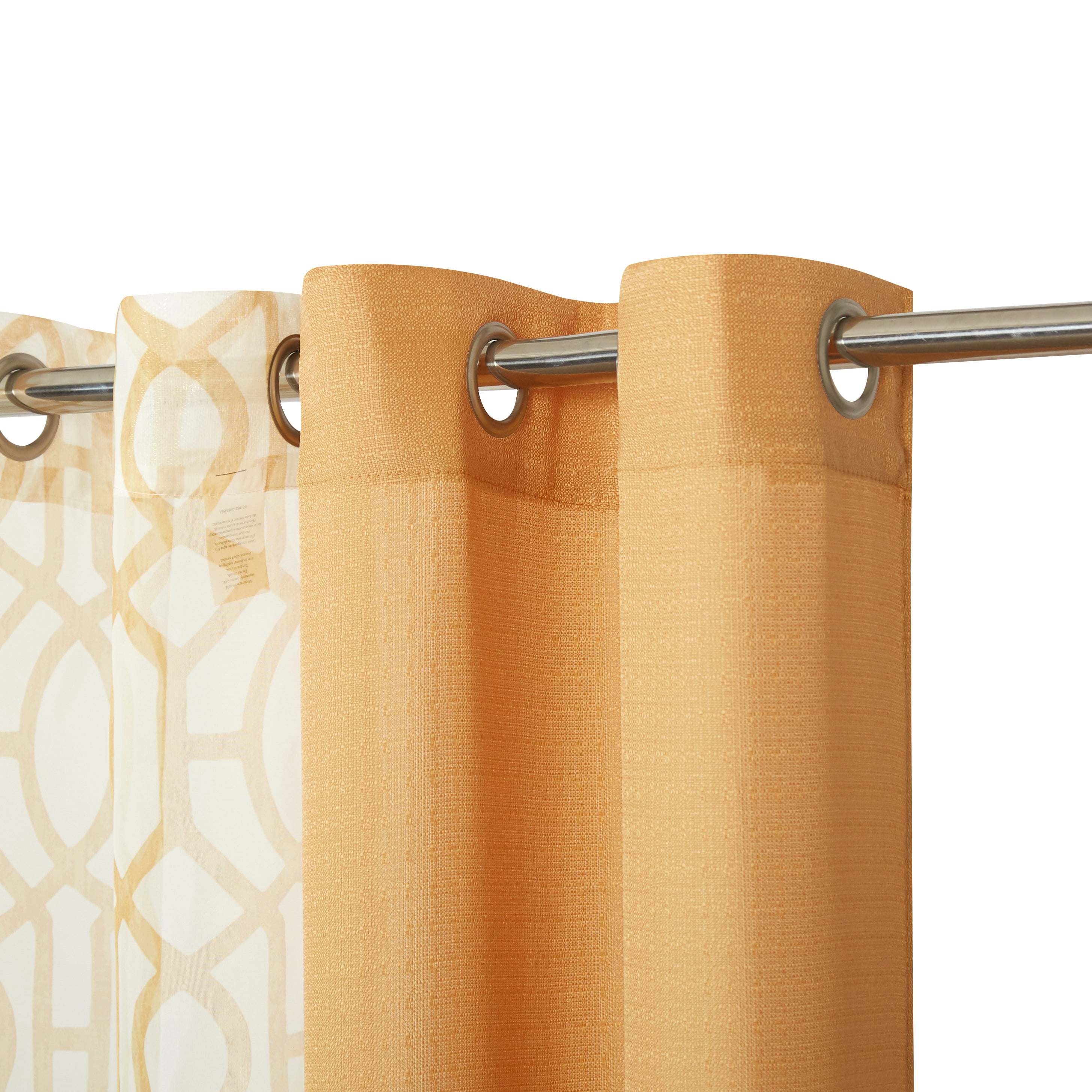 Mainstays Kingswood 4 Piece Curtain Set, Brown Butter, 27.5x63