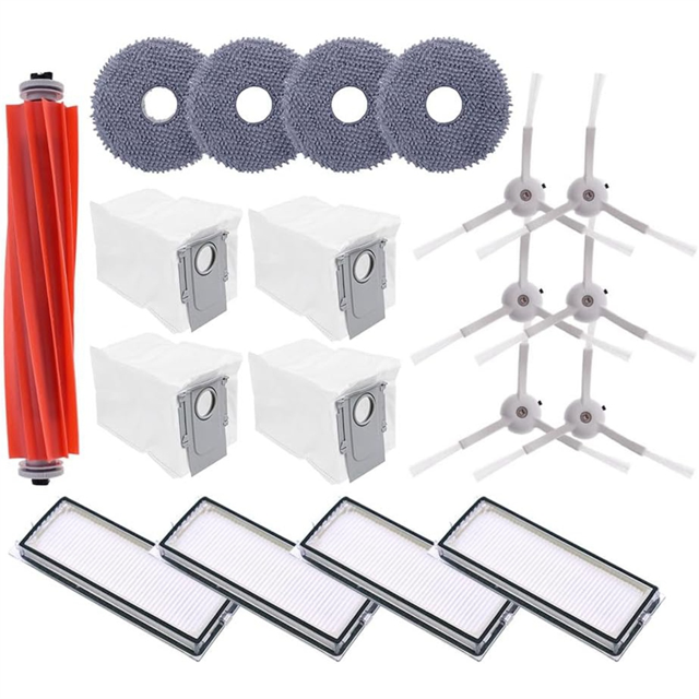 Para Qrevo MaxV, Qrevo S, Qrevo Pro Robot Aspirador Cepillo Lateral Principal Filtro Hepa Almohadilla para Fregona Kit de Accesorios para Bolsa de Polvo